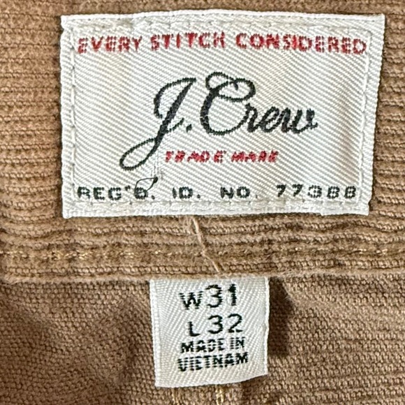 J Crew 770 Straight Fit Corduroy Pants Men's 31x32 Brown Casual Stretch Pants - Picture 4 of 10